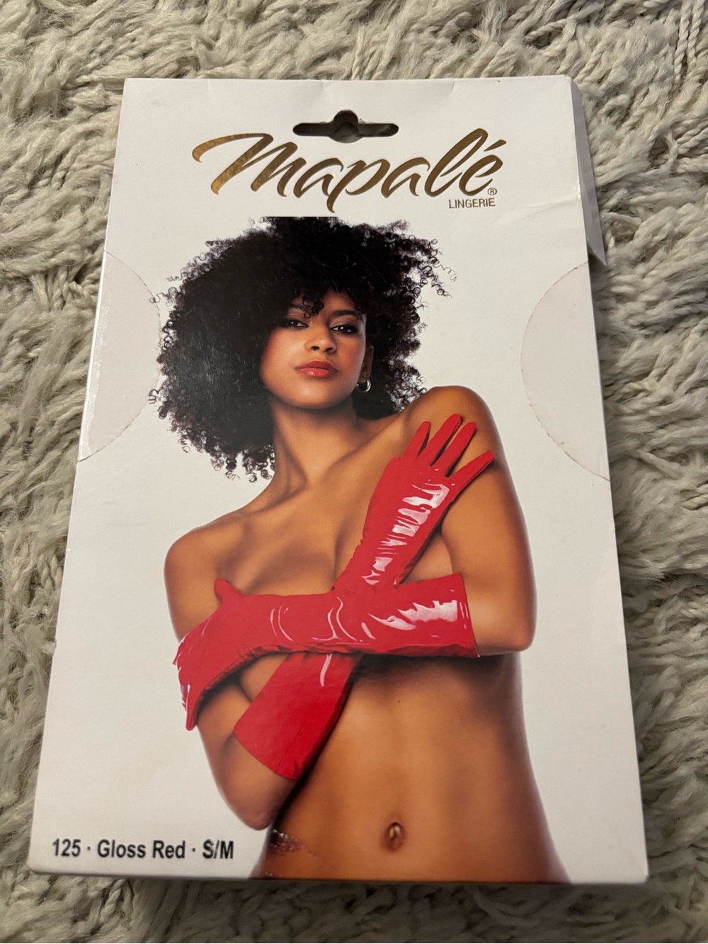 Mapalé Gloss Red Long Vinyl Gloves Women’s Size S/M